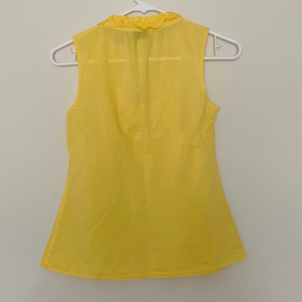 Ann Taylor Loft Women’s Yellow Ruffled Tank Top Blouse - Picture 3 of 3